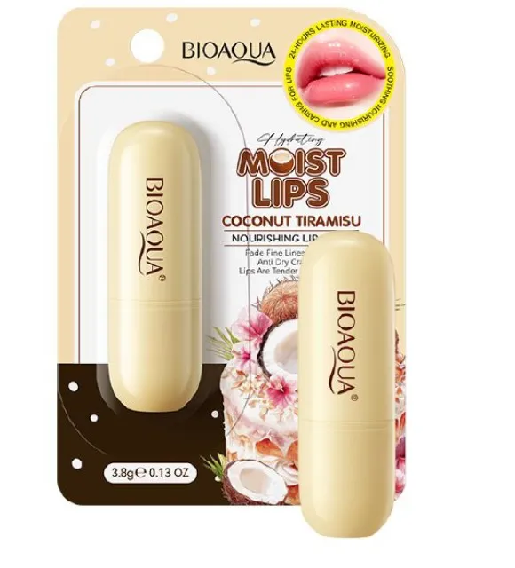BALSAMO HIDRATANTE DE LABIOS SIN COLOR SABOR A COCO BIOAQUA BQY3973