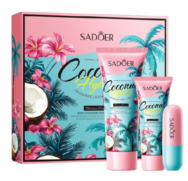 KIT DE CUIDADO CORPORAL CREMAS + BALSAMO CON EXTRACTO DE COCO SADOER SD01673