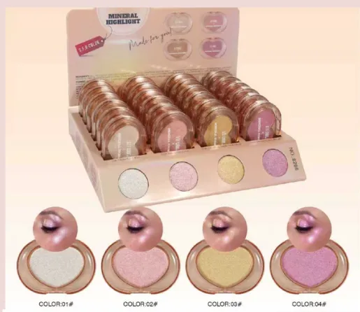 MORATTA COSMETICS - ILUMINADOR COMPACTO EN FIGURA CORAZON EN 4 TONOS SURTIDOS 8266