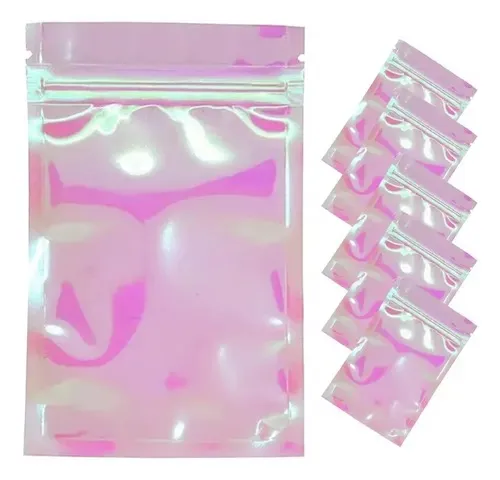 PAQUETE DE BOLSA TORNASOLADA ROSA RESELLABLE 19*26 X 25UND