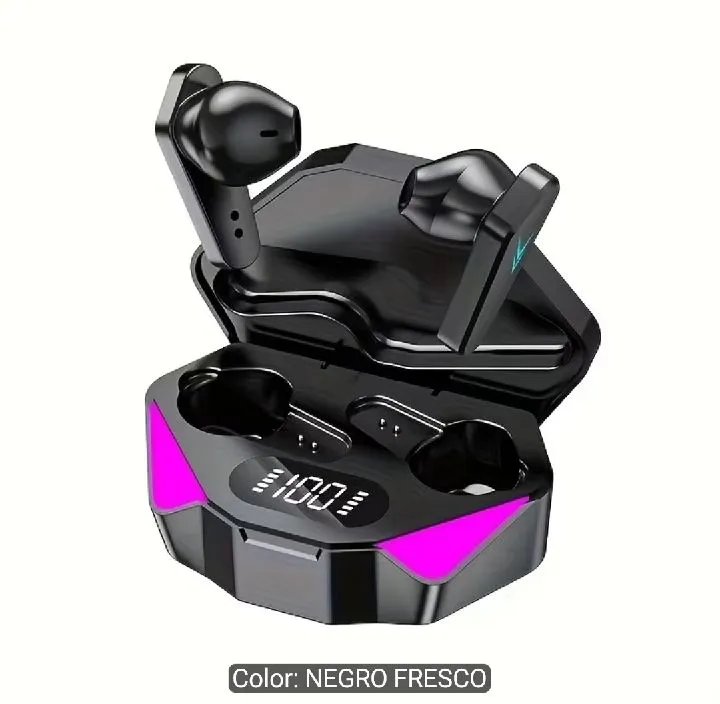 AUDIFONOS INALAMBRICOS VERSION GAMER COLOR NEGRO CARGA RAPIDA