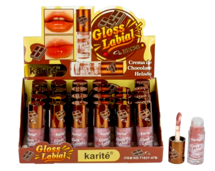 KARITE - LIP GLOSS CREAM CHOCOLATE TONOS NUDE CON APLICADOR MAXI KARITE 7163747B