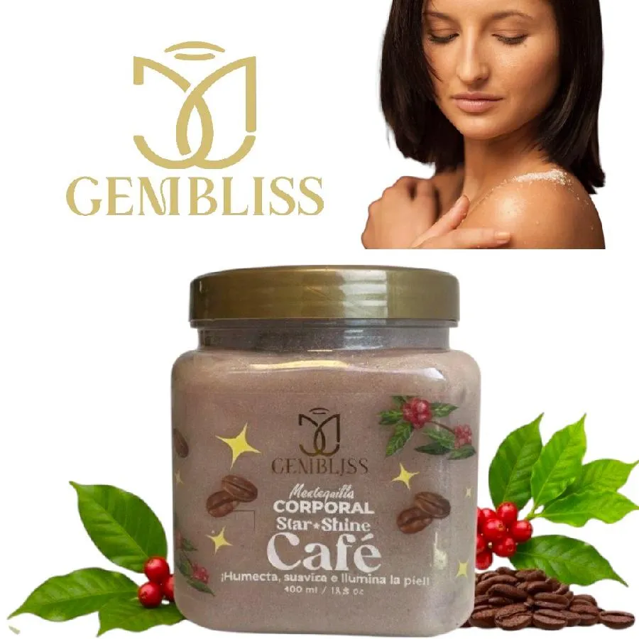  GEMBLISS - MANTEQUILLA CORPORAL CON DESTELLOS CON EXTRACTO DE CAFE X 400GR GEMBLISS