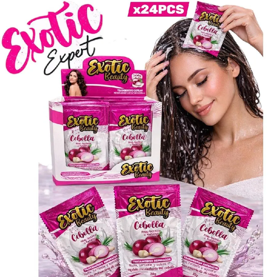 SHAMPOO EN SACHET DE CEBOLLA PARA CABELLOS MALTRATADOS 607003