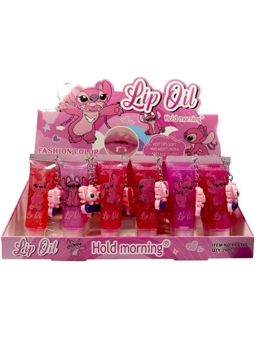 LIP GLOSS MAGICO CON DESTELLOS EN TUBO VERSION STITCHS HL6145