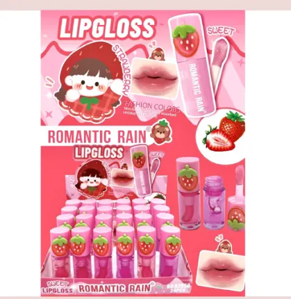 ROMANTIC RAIN - LIP GLOSS MAGICO CON APLICADOR MAXI VERSION FRESAS ROMANTIC R2850