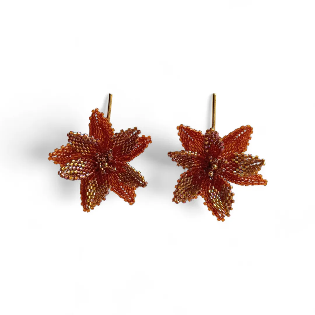 TULIBLEU - Aretes flor abejaruco Ocre