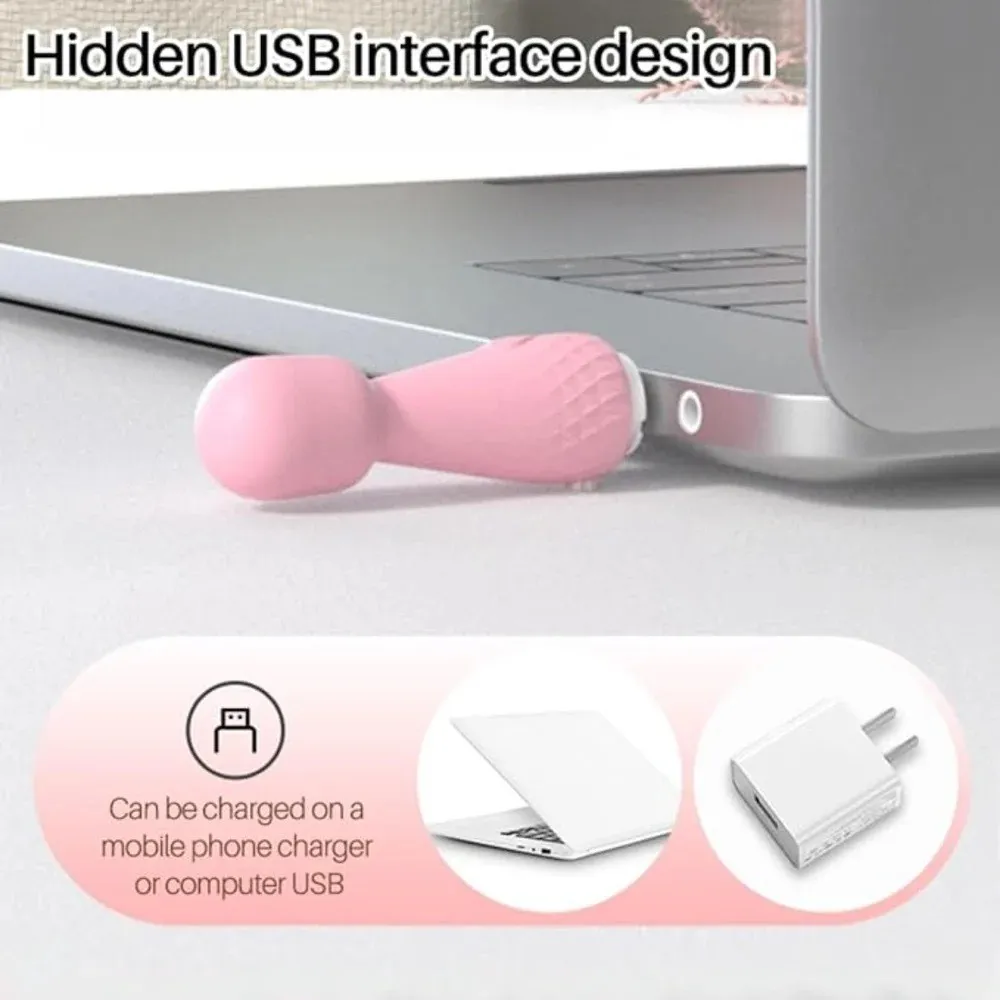 Lilo - Masajeador MINI HITACHI VARITA MAGICA LILO 10V 10/2CM (ROSADO) USB MSJ903HL