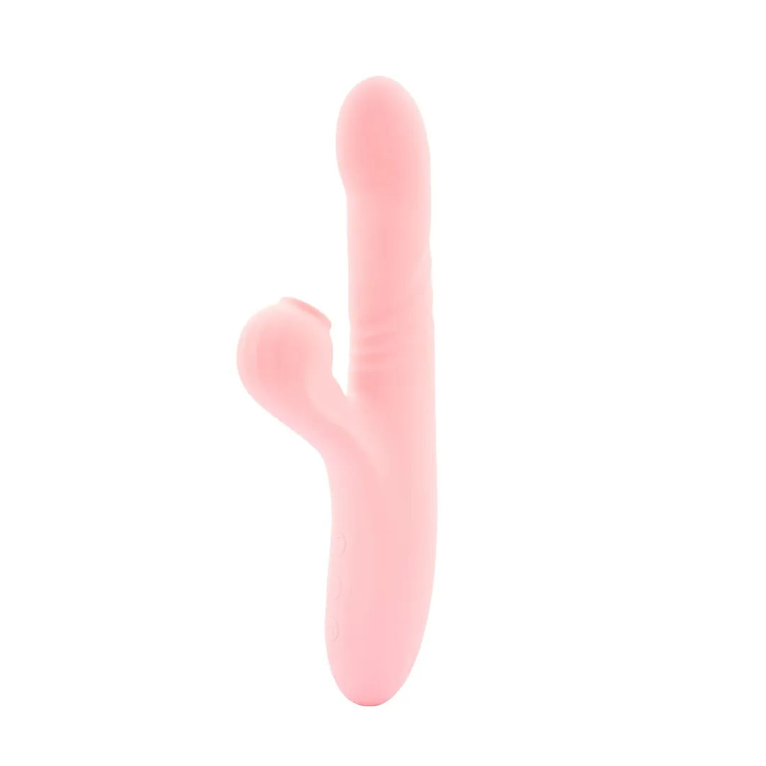 Vibrador RABBIT SUCCIONADOR TELESCOPICO 10V 24/12/4CM (ROSADO) USB VBR1826BR