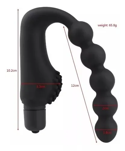 Estimulador PROSTATICO SILICONA ONDAS 1 VELOCIDAD 12/2 CM NEGRO -COCOLILI-(AAA) STM736DH