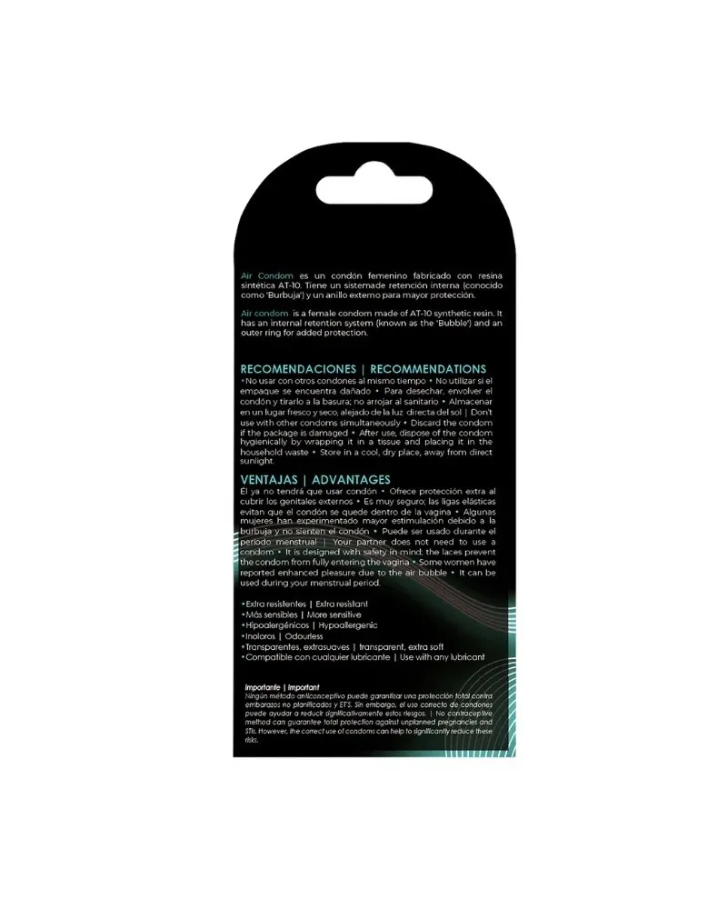 Condones UNIQ FEMENINO CON BURBUJA DE AIRE*3 CND1752TC