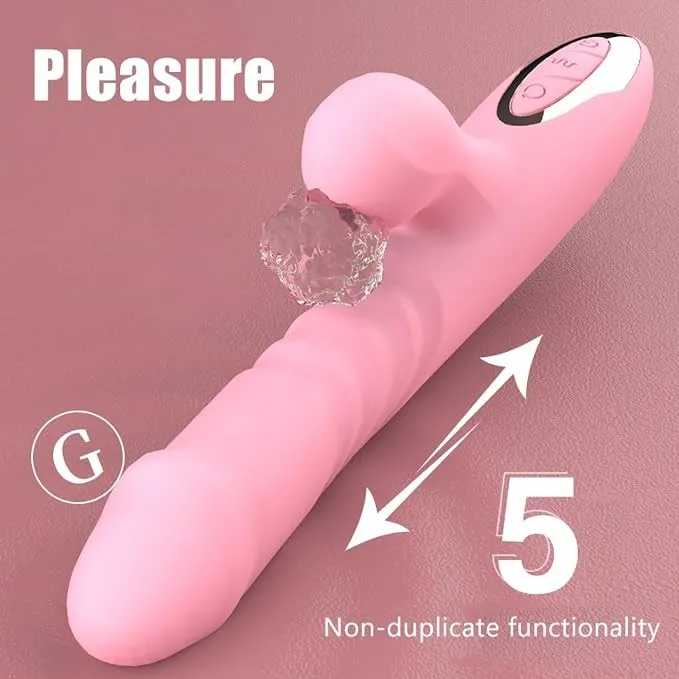 Vibrador RABBIT ESTIMULADOR ROTATIVO TELESCOPICO 12V 26/14/4CM (ROSADO) USB VBR1975BR