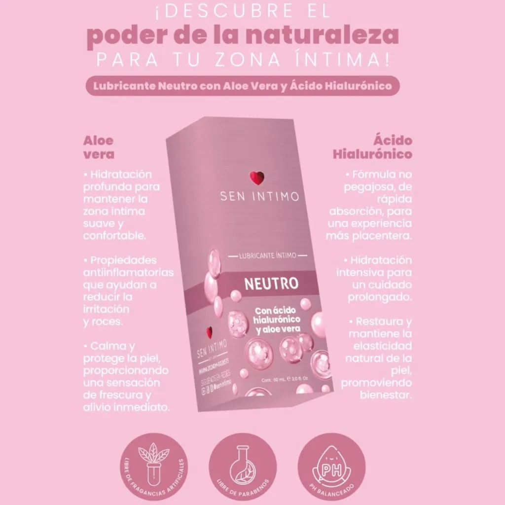 Sen Intimo - Lubricante NEUTRO CON ACIDO HIALURONICO SEN INTIMO 60 ML LBR1765TC