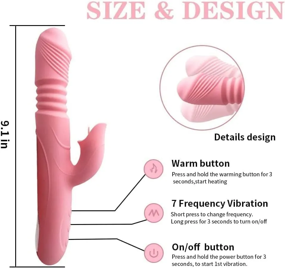Vibrador ESTIMULADOR TERMICO TELESCOPICO 7V 23/14/3.5CM (LILA) USB VBR2001DH