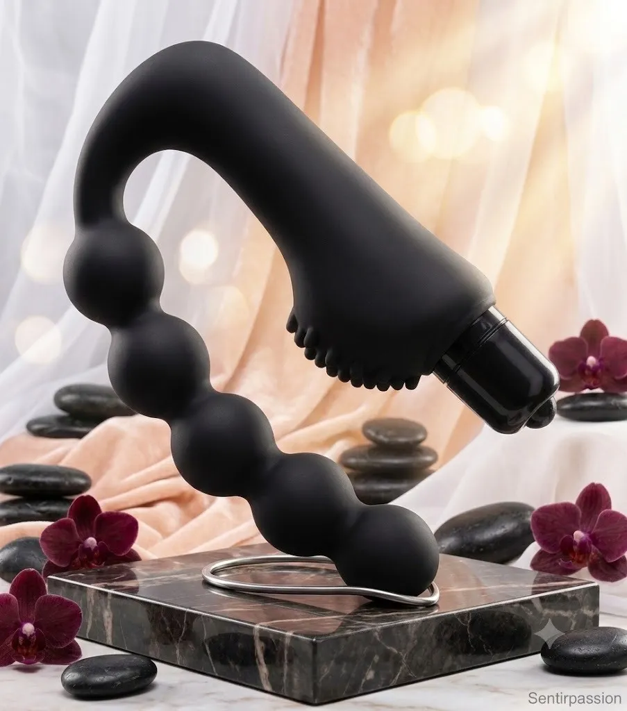 Estimulador PROSTATICO SILICONA ONDAS 1 VELOCIDAD 12/2 CM NEGRO -COCOLILI-(AAA) STM736DH