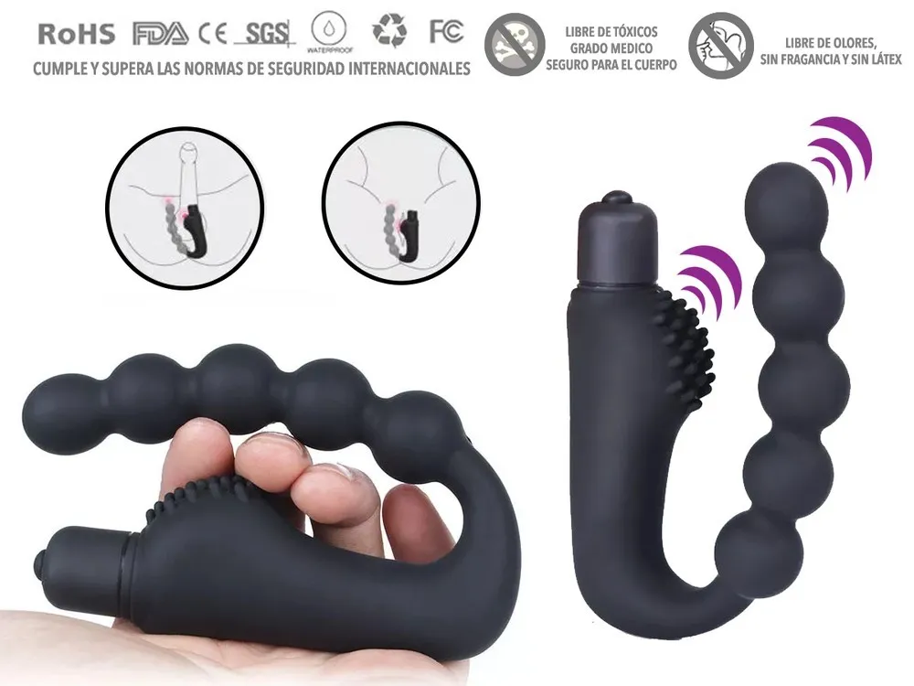 Estimulador PROSTATICO SILICONA ONDAS 1 VELOCIDAD 12/2 CM NEGRO -COCOLILI-(AAA) STM736DH