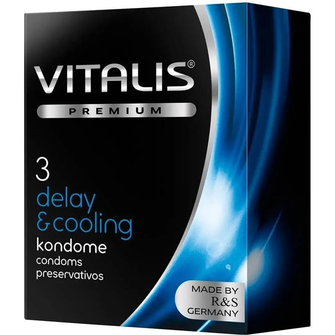 Condones VITALIS COOLING RETARDANTE, SENSACION FRIA *3 (AZUL) CND1471TC