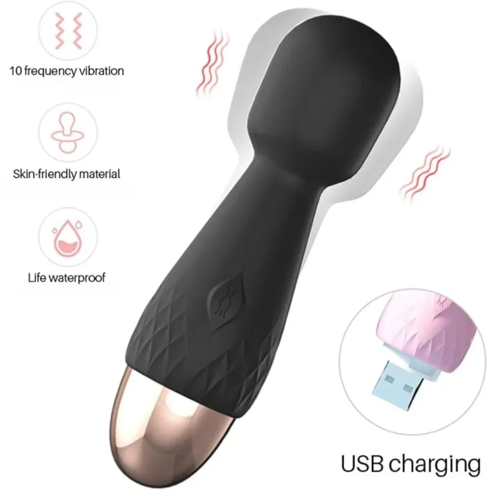 Lilo - Masajeador MINI HITACHI VARITA MAGICA LILO 10V 10/2CM NEGRO USB MSJ1007HL