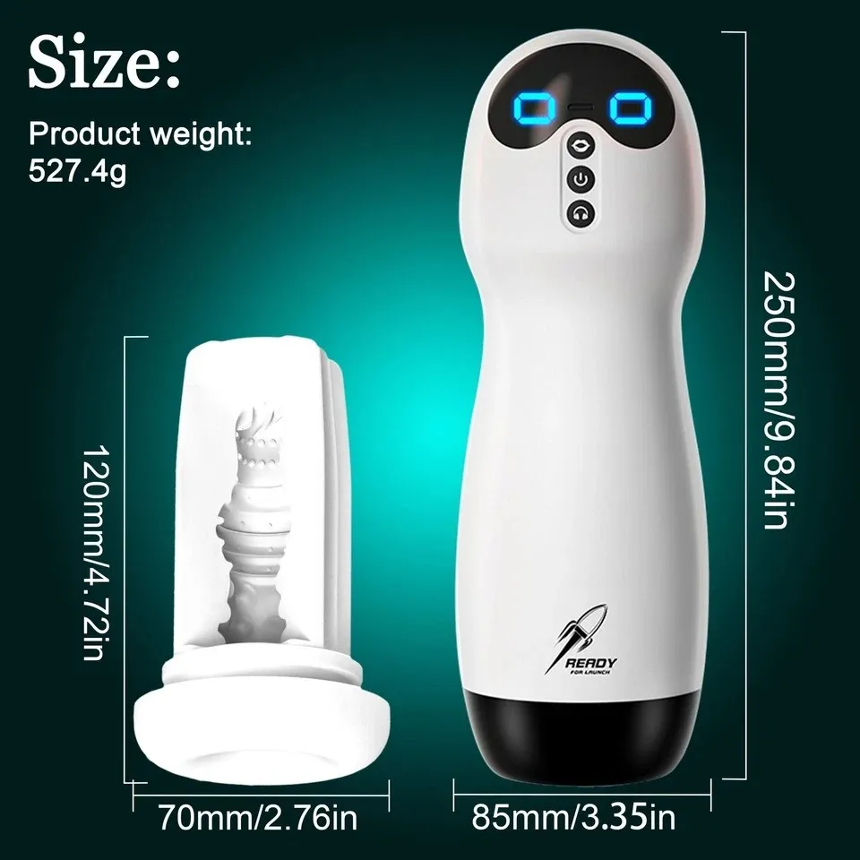 Masturbador VAGINA DROIDE 10V 25/8CM USB(BLANCO) MST1799BR