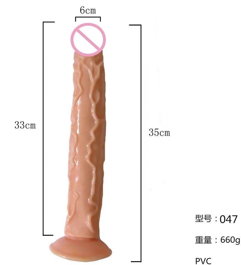 Dildo LARGO SUPER DILDO 35/33/6 CM (PIEL) DLD869BR
