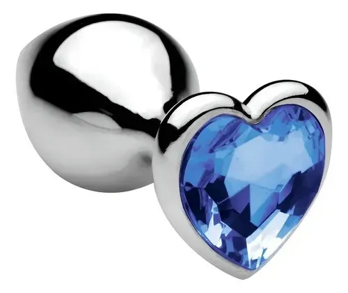 Plug MET/PLATEADO LISO CORAZON TS 7.3/2.8 CM (AZUL) PLG1860DH