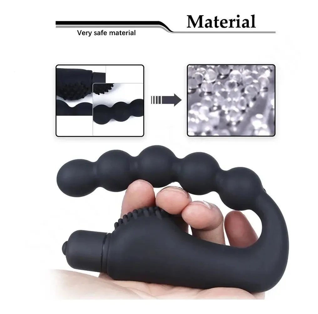 Estimulador PROSTATICO SILICONA ONDAS 1 VELOCIDAD 12/2 CM NEGRO -COCOLILI-(AAA) STM736DH