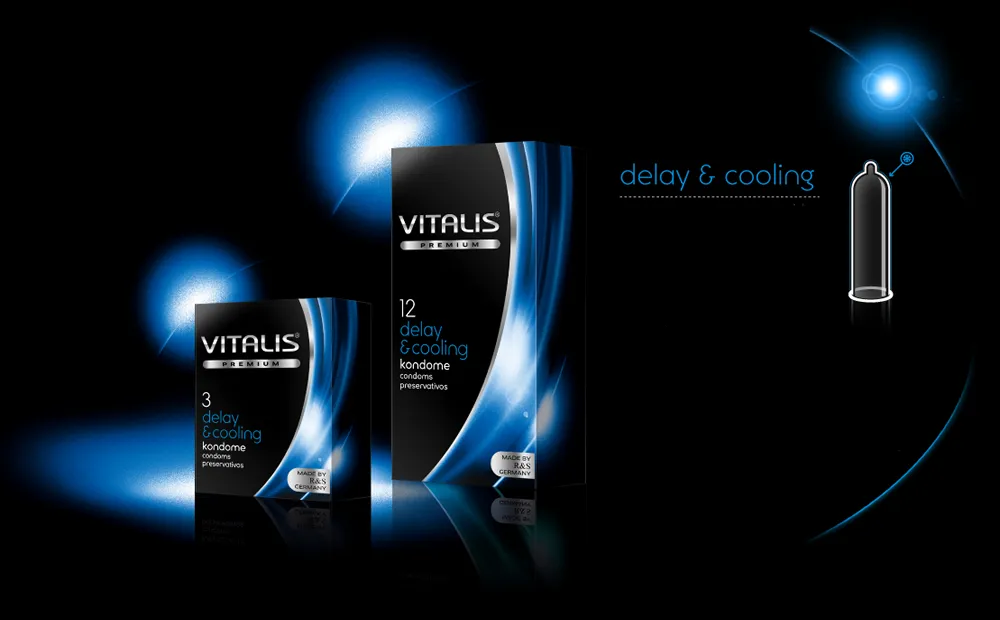 Condones VITALIS COOLING RETARDANTE, SENSACION FRIA *3 (AZUL) CND1471TC