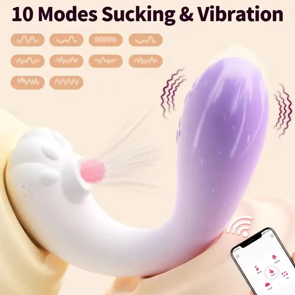 Vibrador Y SUCCIONADOR CAT CON APP 8V 8/2.5CM (LILA/BLANCO) VBR1807BR