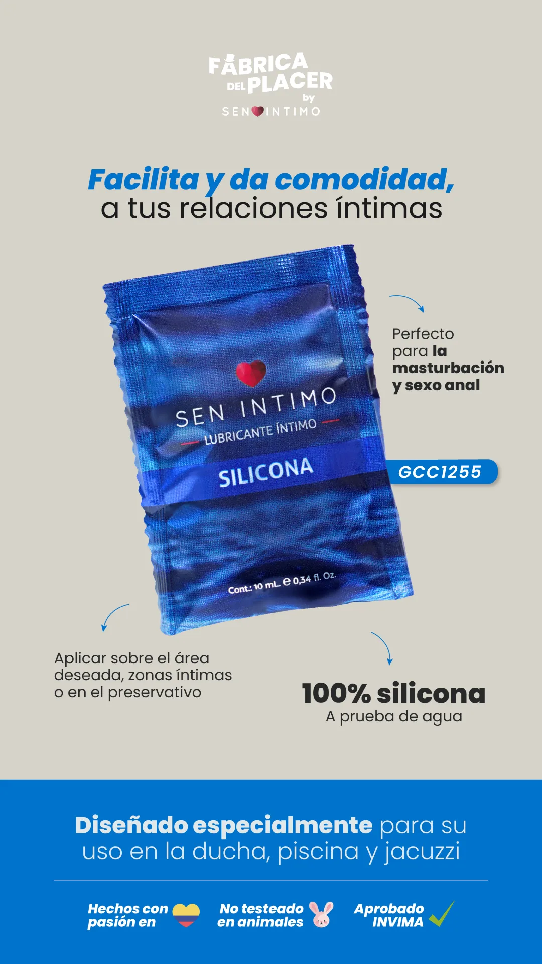 Lubricante SILICONA -SEN INTIMO- SACHET LBR1952TC