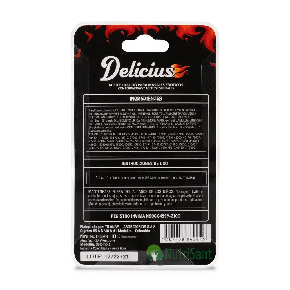Lubricante CALIENTE CON DADOS -DELICIUS- 10ML LBR1795BR