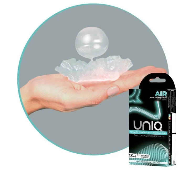 Condones UNIQ FEMENINO CON BURBUJA DE AIRE*3 CND1752TC