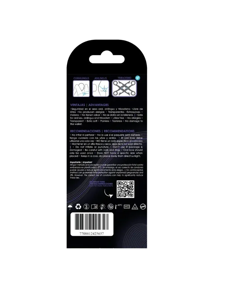 Condones UNIQ PARA SEXO ORAL MASCARILLA FACIAL*3 CND457TC