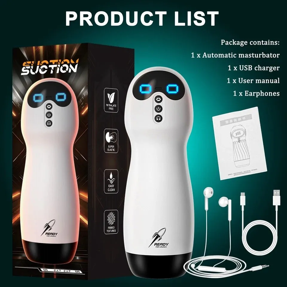 Masturbador VAGINA DROIDE 10V 25/8CM USB(BLANCO) MST1799BR