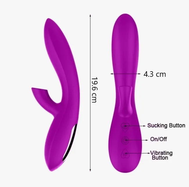 Vibrador SUCCIONADOR 12V 19/3.8CM (LILA) USB VBR1790DH
