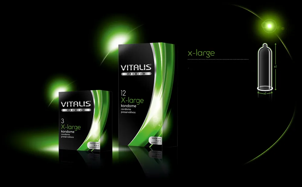 Condones VITALIS EXTRA LARGE Y ANCHO*3 (VERDE) CND722TC