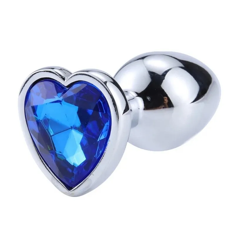 Plug MET/PLATEADO LISO CORAZON TM 8.5/3.5 (AZUL) PLG1682DH
