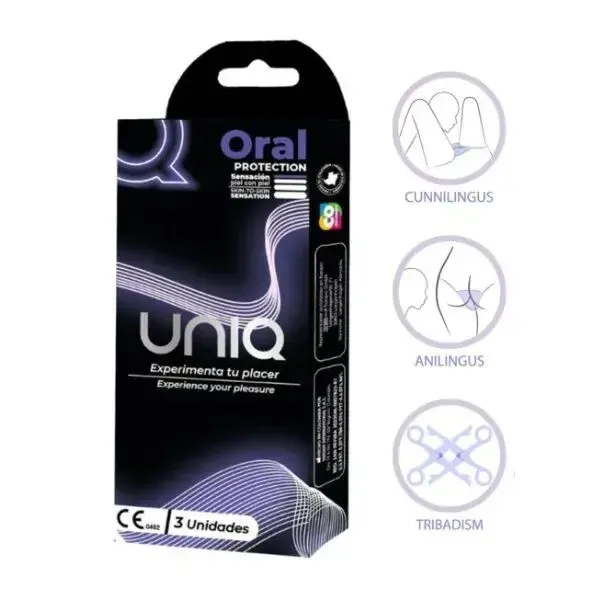 Condones UNIQ PARA SEXO ORAL MASCARILLA FACIAL*3 CND457TC