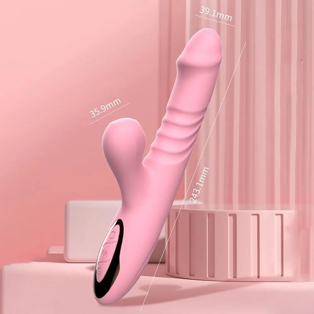 Vibrador RABBIT ESTIMULADOR ROTATIVO TELESCOPICO 12V 26/14/4CM (ROSADO) USB VBR1975BR