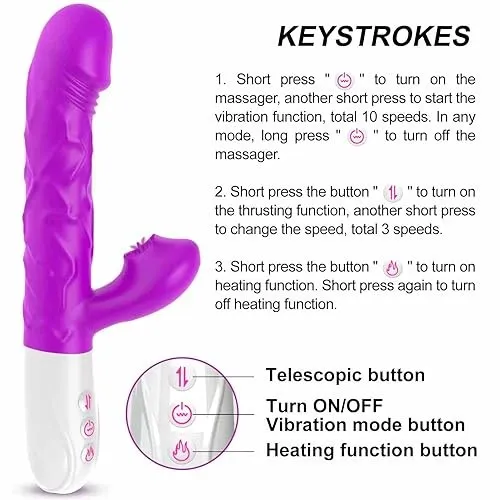 Vibrador ESTIMULADOR TERMICO 10V 22/12/3.5CM (FUCSIA) USB VBR1734DH