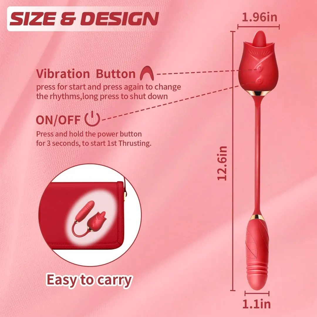 Estimulador Y VIBRADOR ROSA 10V USB (ROJO) STM1478BR