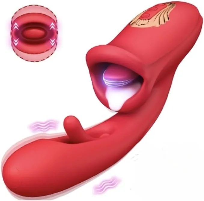 Vibrador TRIPLE ESTIMULACION 7V 8.5/3CM USB (ROJO) VBR1766DH