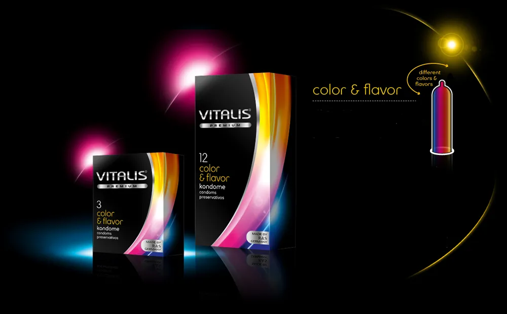 Condones VITALIS COLOR & SABOR*3 (ARCOIRIS) CND1689TC