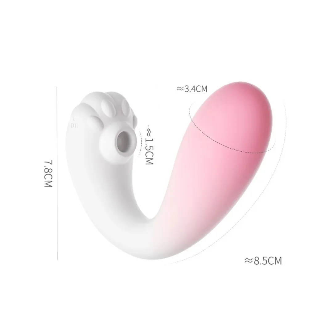 Vibrador Y SUCCIONADOR CAT CON APP 8V 8/2.5CM (ROSADO/BLANCO) VBR1813BR