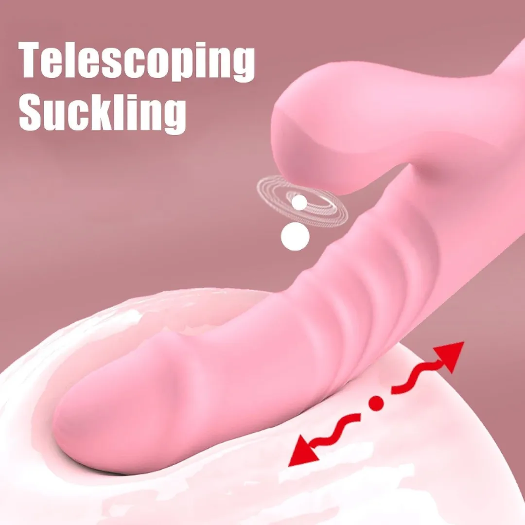Vibrador RABBIT ESTIMULADOR ROTATIVO TELESCOPICO 12V 26/14/4CM (ROSADO) USB VBR1975BR
