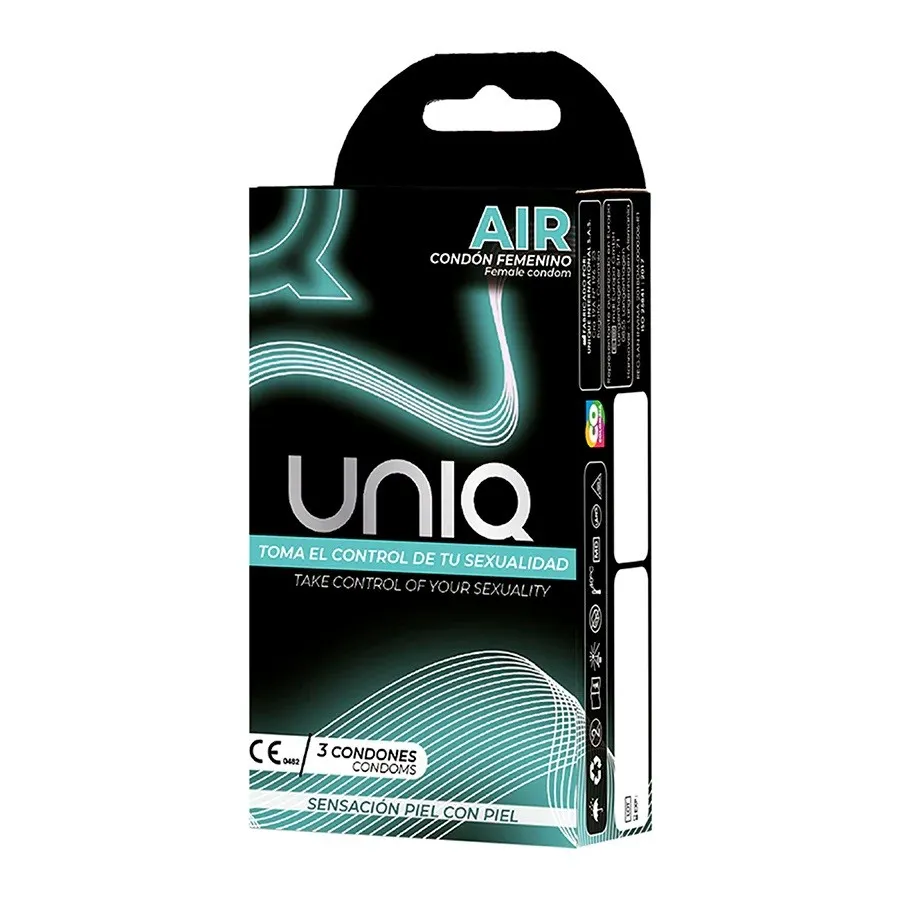 Condones UNIQ FEMENINO CON BURBUJA DE AIRE*3 CND1752TC