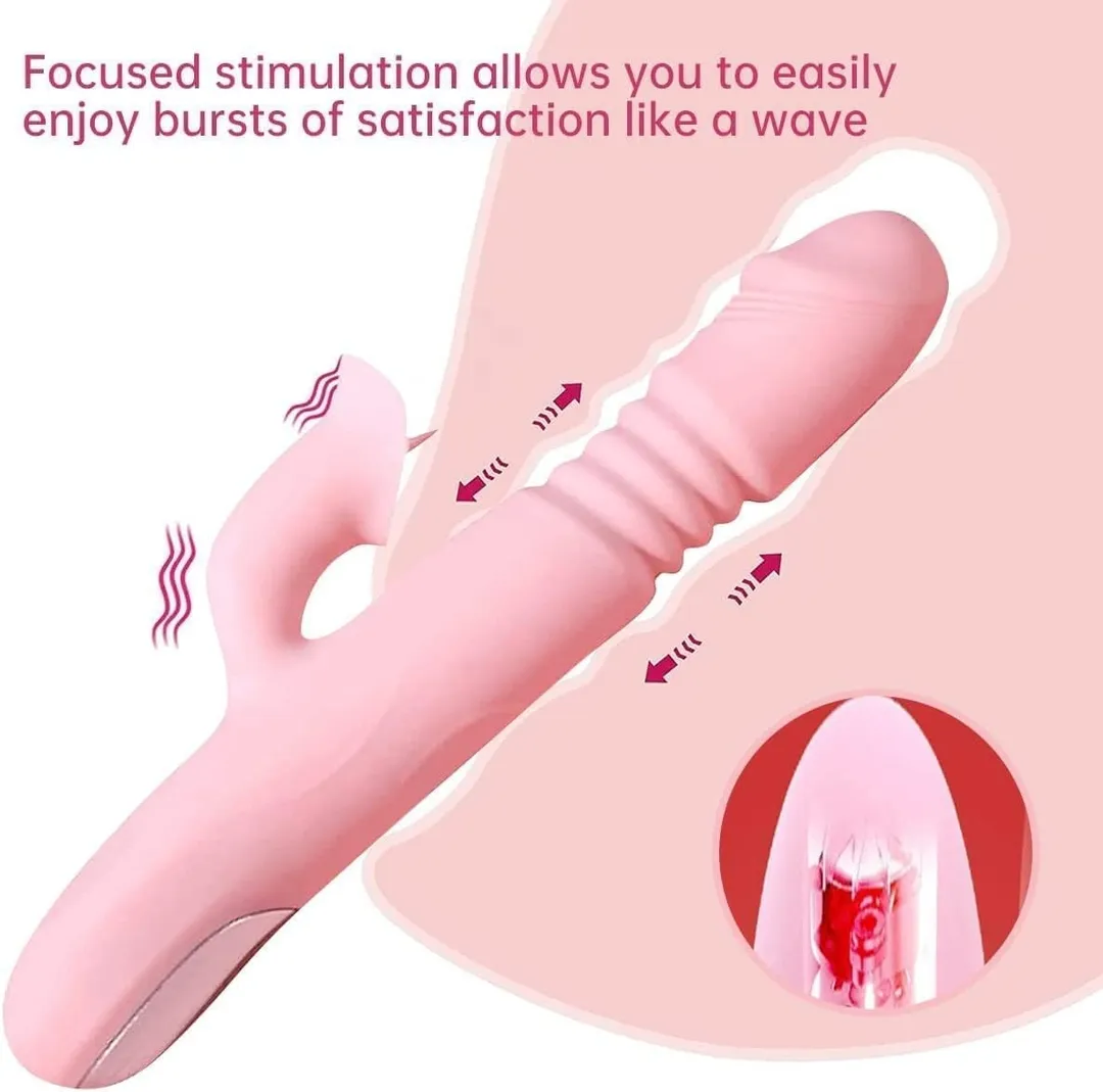 Vibrador ESTIMULADOR TERMICO TELESCOPICO 7V 23/14/3.5CM (ROSADO) USB VBR1827BR