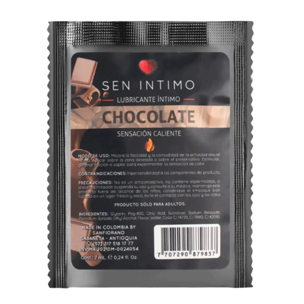 Sen Intimo - Lubricante CALIENTE -SEN INTIMO- SACHET (CHOCOLATE) LBR716TC