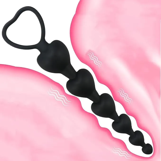Bolas ANALES HEART 6 CORAZONES 14 CM (NEGRO) BLS629BR