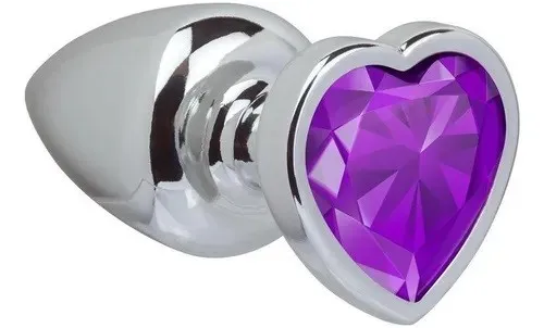 Plug MET/PLATEADO LISO CORAZON TS 7.3/2.8 CM (LILA) PLG1861DH