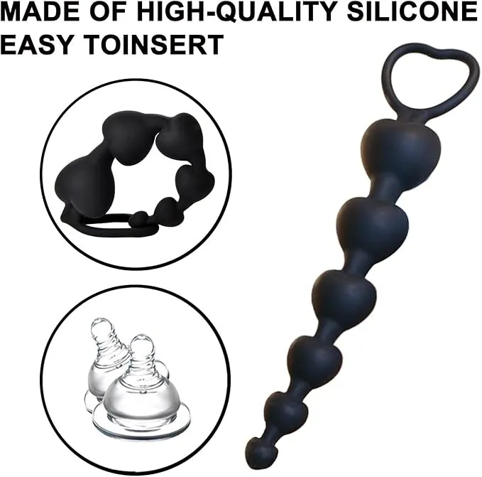 Bolas ANALES HEART 6 CORAZONES 14 CM (NEGRO) BLS629BR